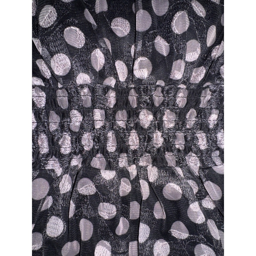 Betsey Johnson Black White Polka Dot Ruffles Dress‎ Sz 2 - Picture 3 of 10